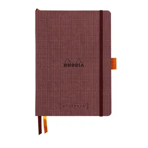 Goalbook morbido A5 a punti, 240 pagine in carta avorio, copertina in similpelle con motivo Amarante Rhodia Botanique image-0