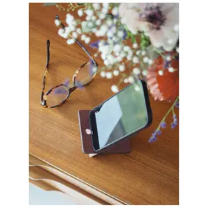 Synthetic leather phone holder with Amaranth pattern Rhodia Botanique image-3