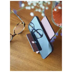 Synthetic leather phone holder with Amaranth pattern Rhodia Botanique image-4