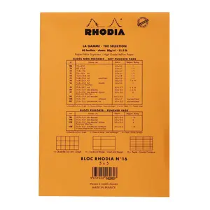 80-sheet stapled notepad, small squares Rhodia N°16 image-1