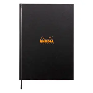 Notepad 192-page hardback booklet, small squares with header frame ribbon bookmark / precut corners Rhodia Rhodiactive