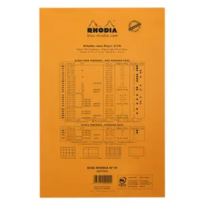 Gehefteter Notizblock 80 vorgedruckte, abtrennbare Blätter Rhodia N°19 image-1