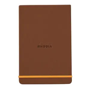 Fester, umlaufend gebundener Notizblock, 192 Seiten, liniert, mikroperforiertes, cremefarbenes Papier, mit Gummibandverschluss. Rhodia image-0
