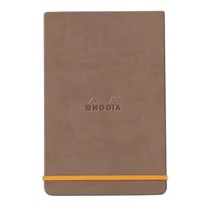 Fester, umlaufend gebundener Notizblock, 192 Seiten, liniert, mikroperforiertes, cremefarbenes Papier, mit Gummibandverschluss. Rhodia image-0