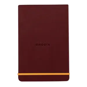 Blocco note rigido con bordi, 192 pagine a righe, microperforato, carta avorio, chiusura elastica Rhodia image-0
