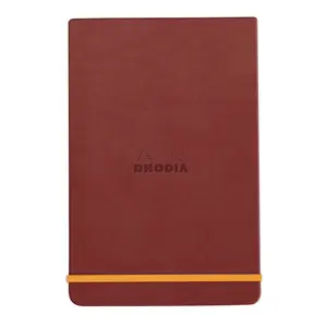 Bloc-notes rembordé rigide 192 pages ligné microperforé papier ivoire, fermeture élastique Rhodia image-0