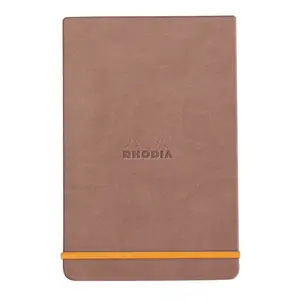 Fester, umlaufend gebundener Notizblock, 192 Seiten, liniert, mikroperforiertes, cremefarbenes Papier, mit Gummibandverschluss. Rhodia image-0