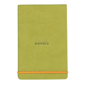 Blocco note rigido con bordi, 192 pagine a righe, microperforato, carta avorio, chiusura elastica Rhodia image-0