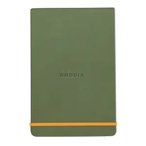 Hardcover notepad with lined ivory paper, 192 micro-perforated pages, elastic closure. Rhodia image-0