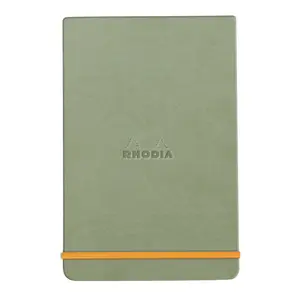 Fester, umlaufend gebundener Notizblock, 192 Seiten, liniert, mikroperforiertes, cremefarbenes Papier, mit Gummibandverschluss. Rhodia image-0