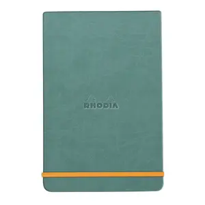 Blocco note rigido con bordi, 192 pagine a righe, microperforato, carta avorio, chiusura elastica Rhodia image-0