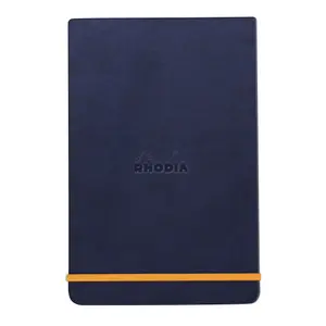 Blocco note rigido con bordi, 192 pagine a righe, microperforato, carta avorio, chiusura elastica Rhodia image-0