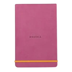 Blocco note rigido con bordi, 192 pagine a righe, microperforato, carta avorio, chiusura elastica Rhodia image-0