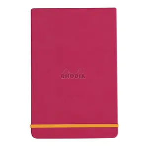 Blocco note rigido con bordi, 192 pagine a righe, microperforato, carta avorio, chiusura elastica Rhodia image-0