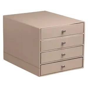 4-drawer storage box Italian faux leather Rhodia Rhodia image-0