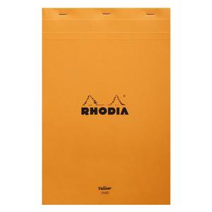19660c-notizblock-mit-klammern-80-blatt-liniert-mit-rand-rhodia-n-19-orange-yellow-21x31-8-cm