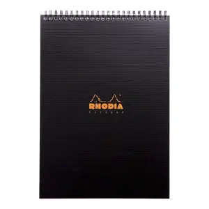 Bloc-notes reliure intégrale A4 160 pages petits carreaux microperforé avec pochette Rhodia Rhodiactive image-0