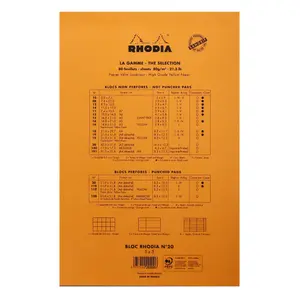 Notizblock geklammert kleinkariert 80 Blatt 4-fach gelocht Rhodia N°20 image-1