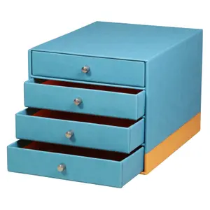 Opbergdoos met 4 lades van Italiaans kunstleer Rhodia Rhodia image-1