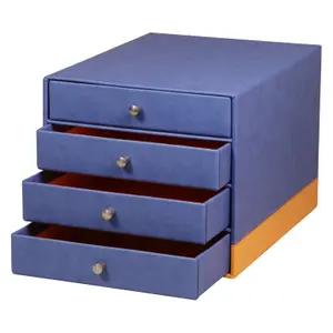 Opbergdoos met 4 lades van Italiaans kunstleer Rhodia Rhodia image-1
