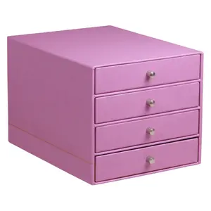 4-drawer storage box Italian faux leather Rhodia Rhodia image-0