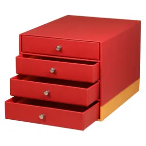 Opbergdoos met 4 lades van Italiaans kunstleer Rhodia Rhodia image-1