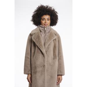 Faux fur coat with removable collar for women Rino & Pelle Geesje image-1