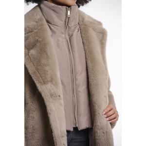 Faux fur coat with removable collar for women Rino & Pelle Geesje image-2
