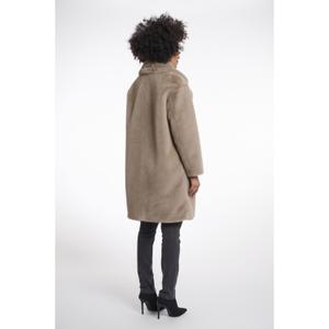 Faux fur coat with removable collar for women Rino & Pelle Geesje image-3
