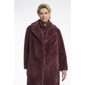 Faux fur coat with removable collar for women Rino & Pelle Geesje image-1