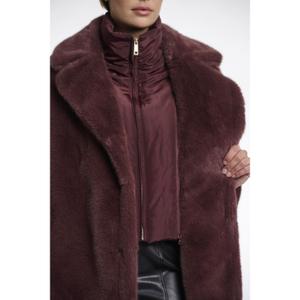 Faux fur coat with removable collar for women Rino & Pelle Geesje image-2