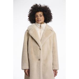 Faux fur coat with removable collar for women Rino & Pelle Geesje image-1