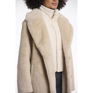 Faux fur coat with removable collar for women Rino & Pelle Geesje image-2