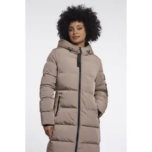 Women's long hooded down jacket Rino & Pelle Jade image-1