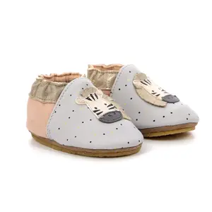 Baby girl slippers Robeez Cute Zebra Crepe image-0