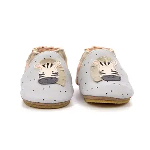 Baby girl slippers Robeez Cute Zebra Crepe image-4