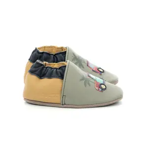 Baby boy slippers Robeez Rainbow Car image-0