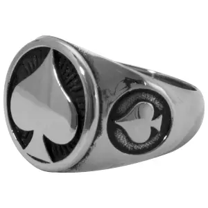 Anillo redondo de acero Rock à Gogo As de Pique image-0