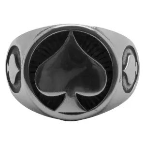 Anillo redondo de acero Rock à Gogo As de Pique image-3