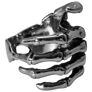 Bague en acier Rock à Gogo Main Squelette image-3