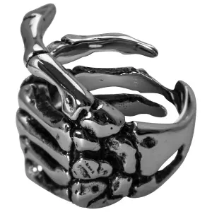 Bague en acier Rock à Gogo Main Squelette image-1