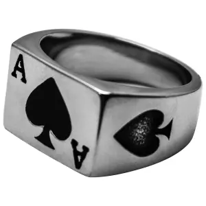 Anillo de acero Rock à Gogo Carte As de Pique image-0