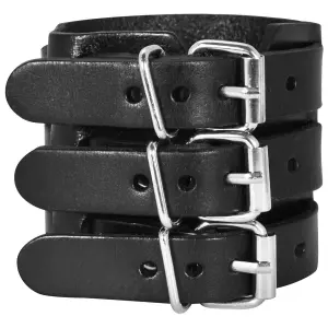 Bracelet de force cuir à triples sangles Rock à Gogo image-1