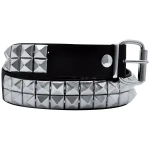 Ceinture cuir à 2 rangs de pyramides Rock à Gogo image-0