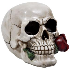 ne271-decoratief-object-schedel-rock-a-gogo-rose-from-the-dead-beige-bruin-rood-10x11-5-cm