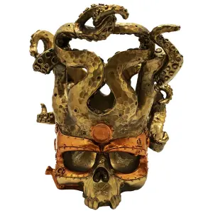 Decorative object skull Rock à Gogo Steampunk - Vino Vessel image-0