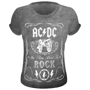 Women's T-shirt Rock à Gogo AC/DC Cannon Swig Burnout image-0