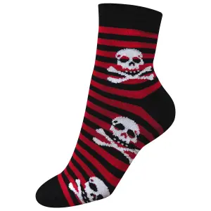 Calcetines cortos de mujer con calavera y huesos cruzados Rock à Gogo image-0
