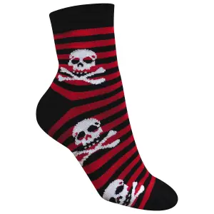 Calcetines cortos de mujer con calavera y huesos cruzados Rock à Gogo image-1