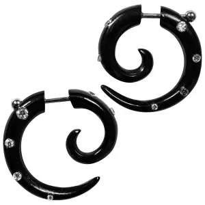 Boucles d'oreilles femme Rock Daddy Spirale Strass image-0